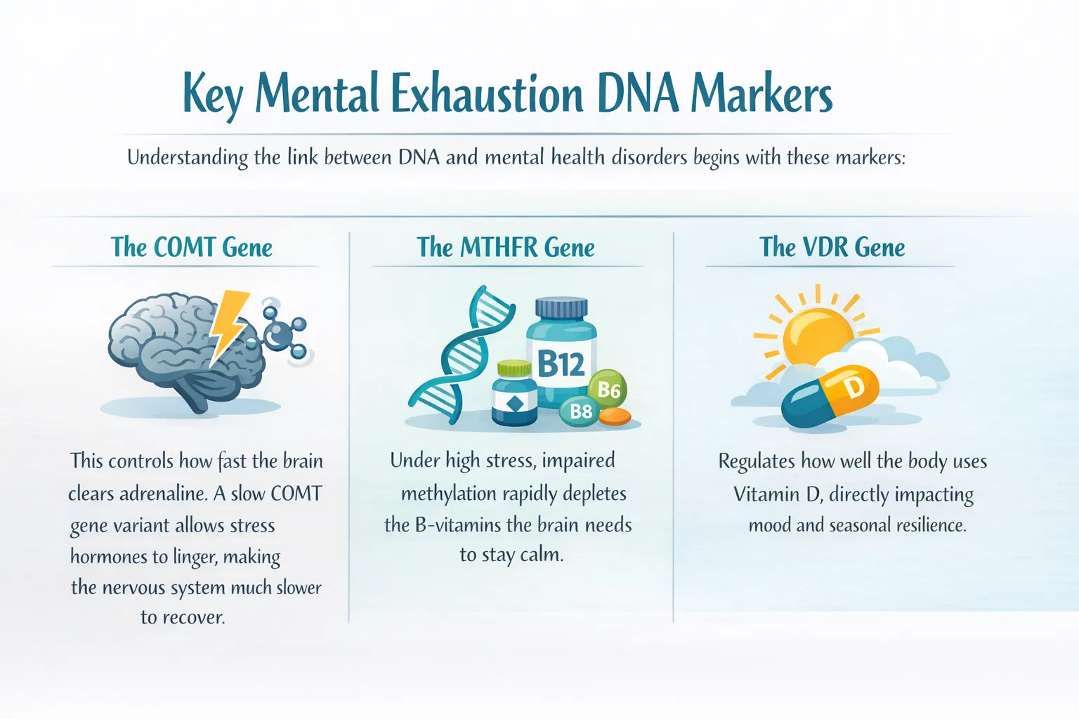 Key Mental Exhaustion DNA markers